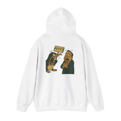 Hoodie — Cartoon Penguin Screams ‘No!’ Back Print Sweatshirt