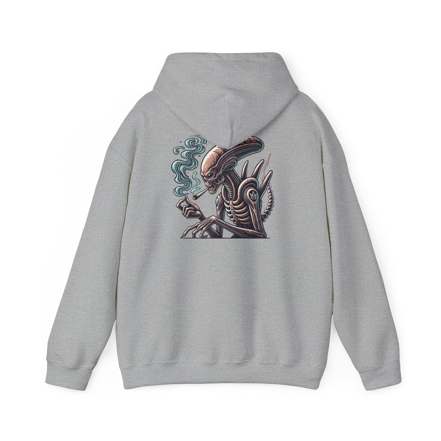 Alien Smoking Graphic Hoodie — Sci‑Fi Xenomorph Streetwear Pullover