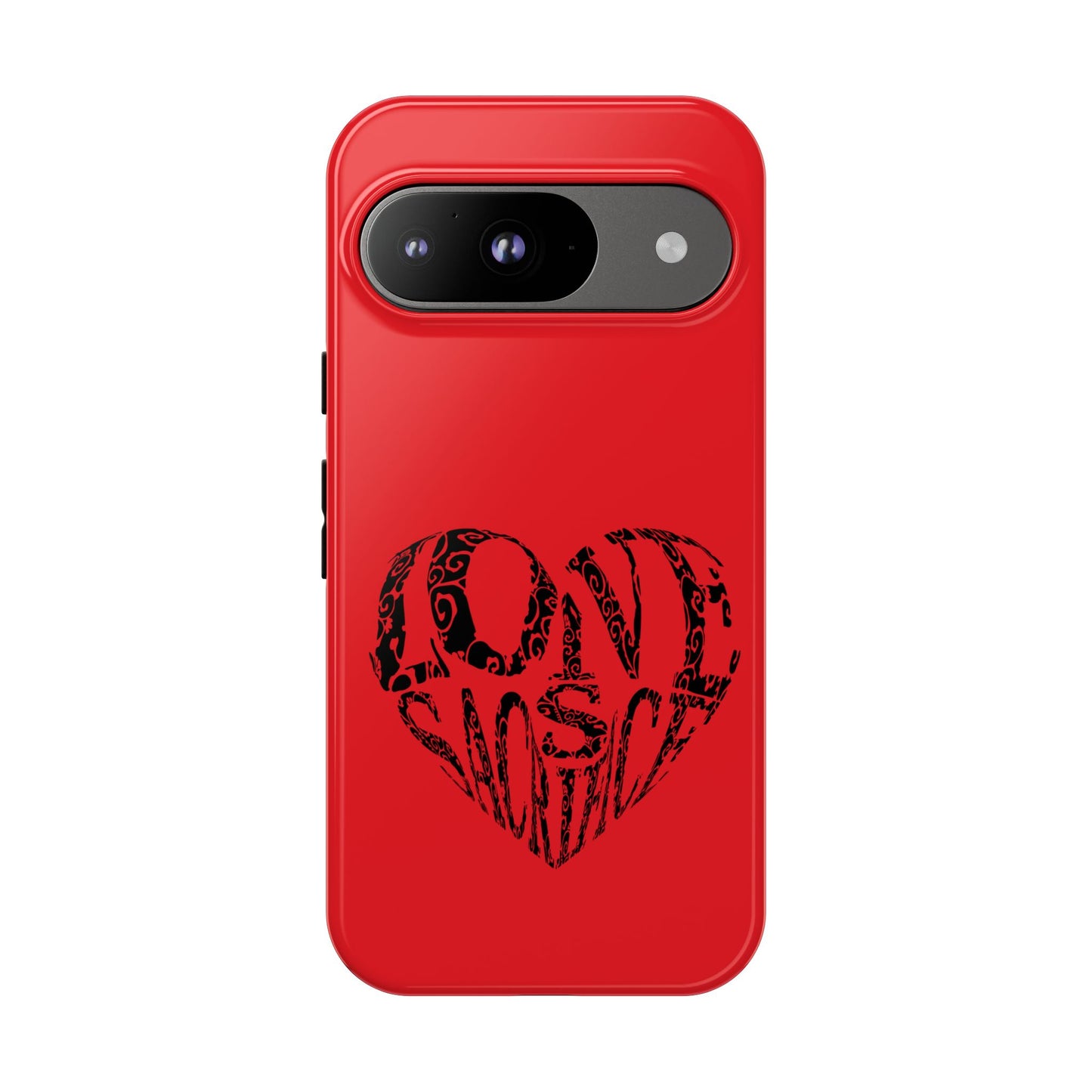 Red 'Love Justice' Heart Phone Case — Protective iPhone Cover, Valentine’s Gift