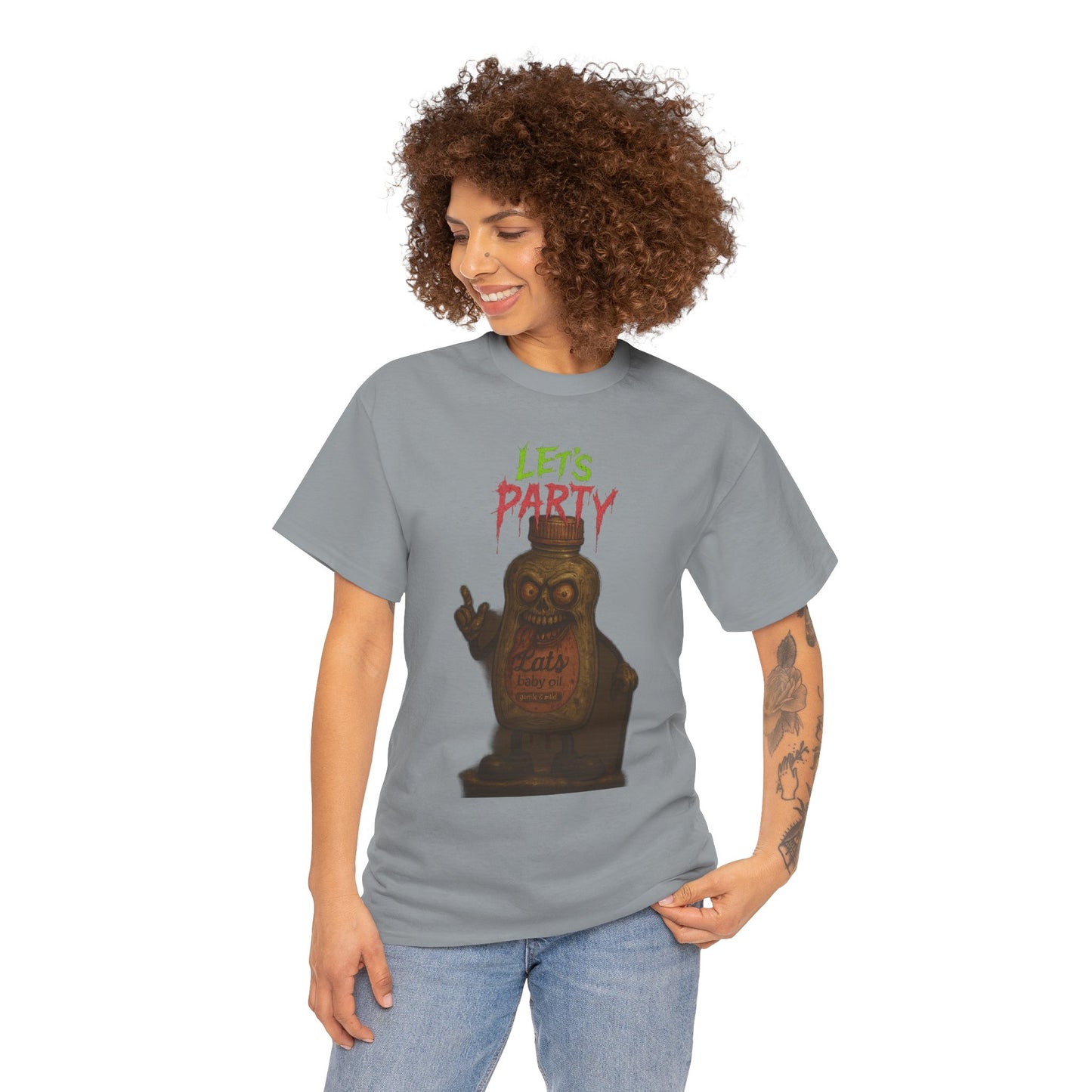 Let’s Party – Zombie Baby Oil Bottle Horror T-Shirt