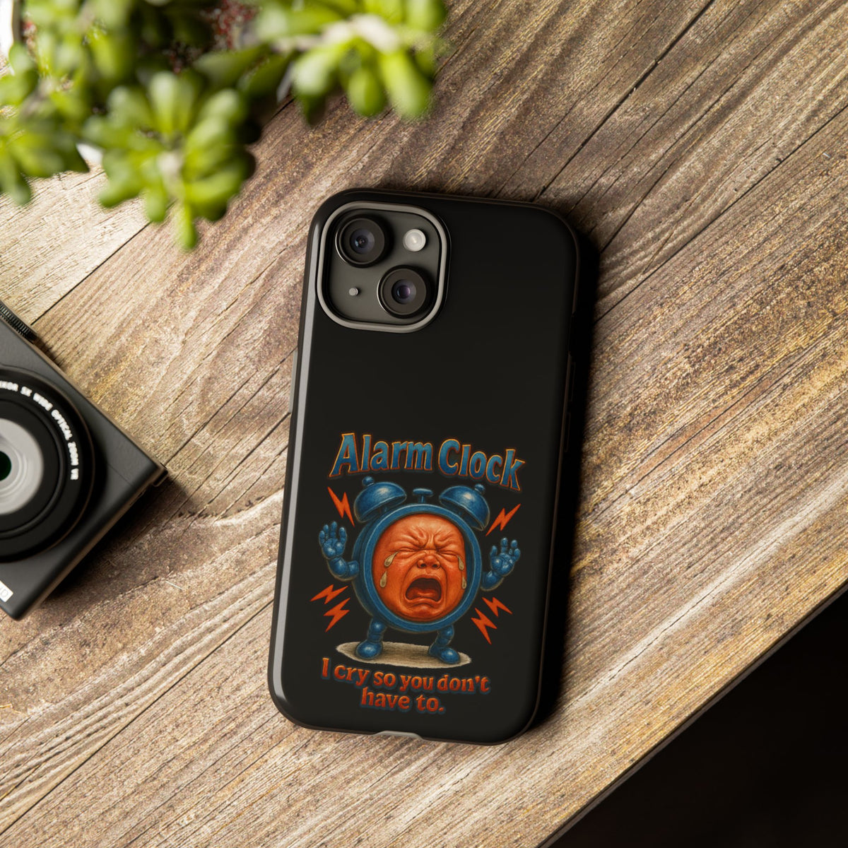 Phone Case — "Alarm Clock: I Cry So You Don't Have To" Funny Retro Baby Alarm Design
