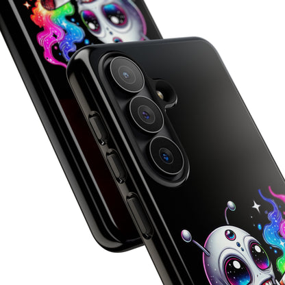 Alien Smoking Rainbow Galaxy Phone Case — Cute Cosmic Art Tough Case