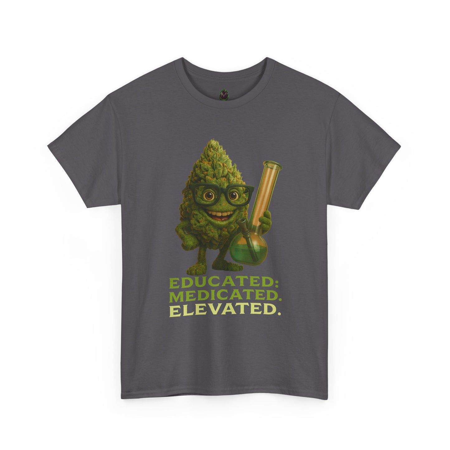Educated. Medicated. Elevated. – Nerd Nug with Bong Tee