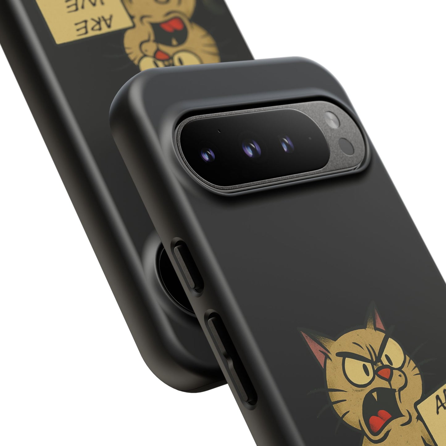 Angry Cat Phone Case — 'Are We Next' Protest Graphic iPhone Case