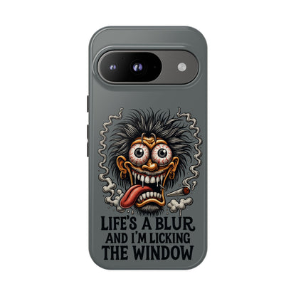 Phone Case — 'Life's a Blur and I'm Licking the Window' Funky Monster Graphic