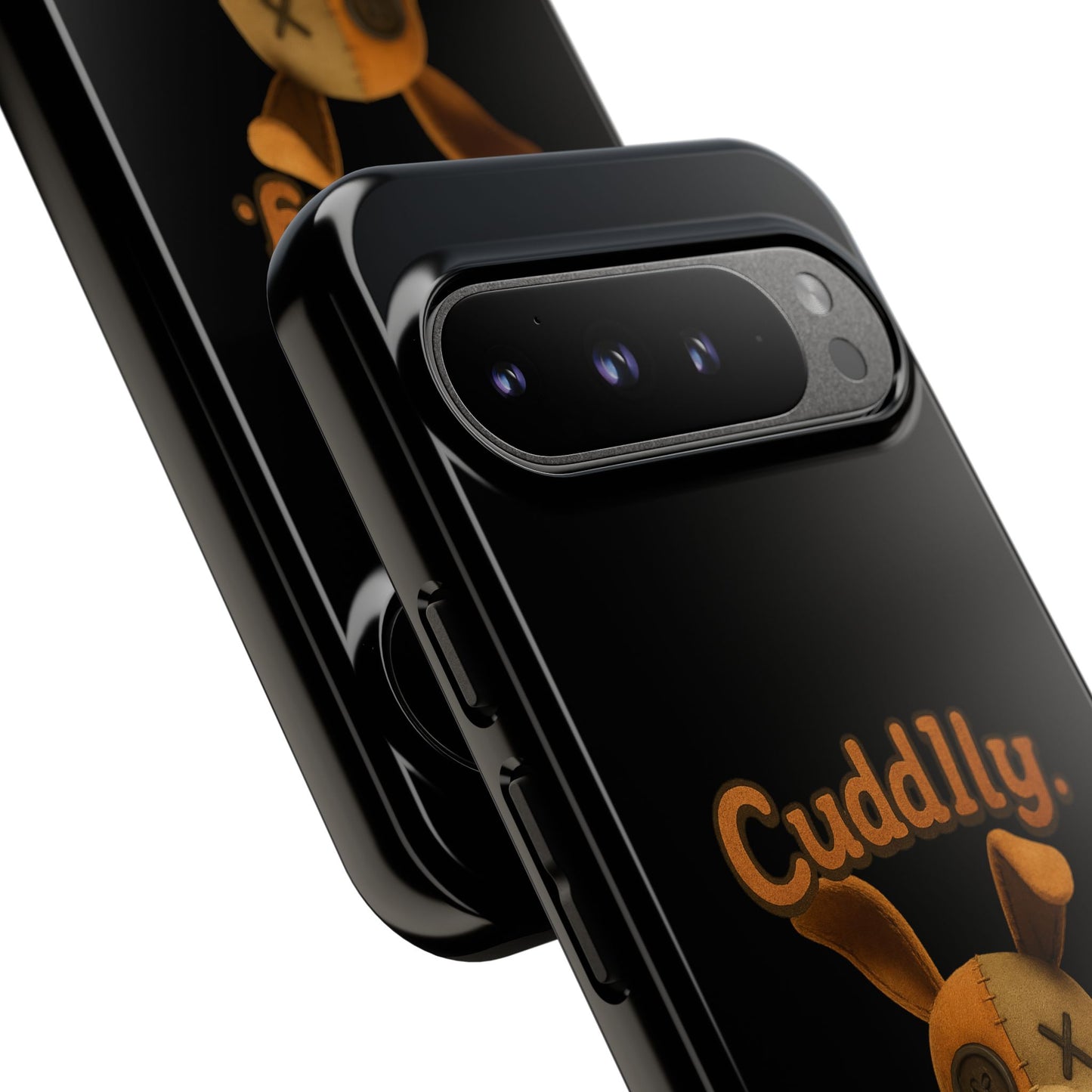Phone Case — "Cuddly. Cracked. Kinda Dangerous." Cute Creepy Bunny Protective Case
