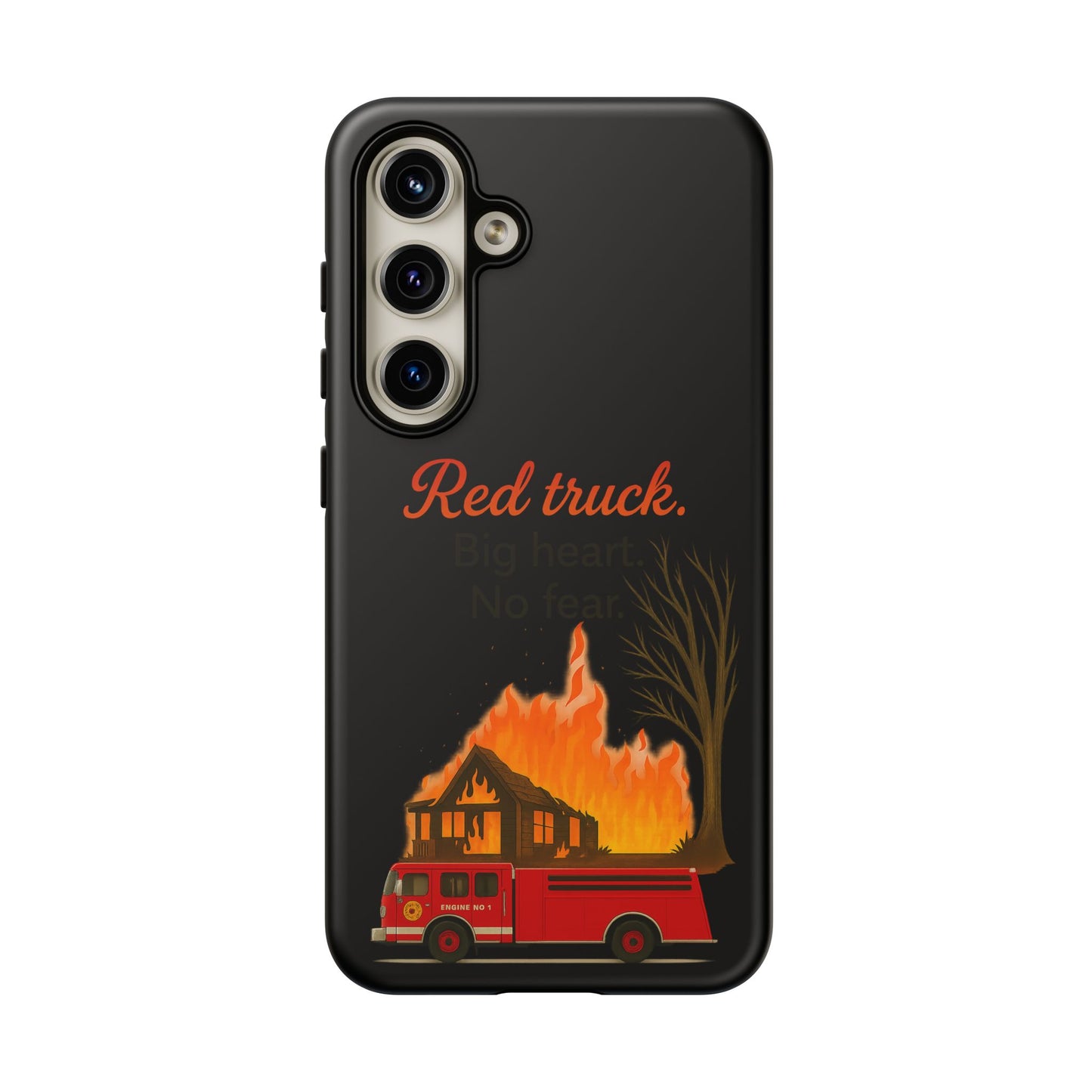 Phone Case — 'Red truck' Fire Truck Design, Vintage Firefighter Gift