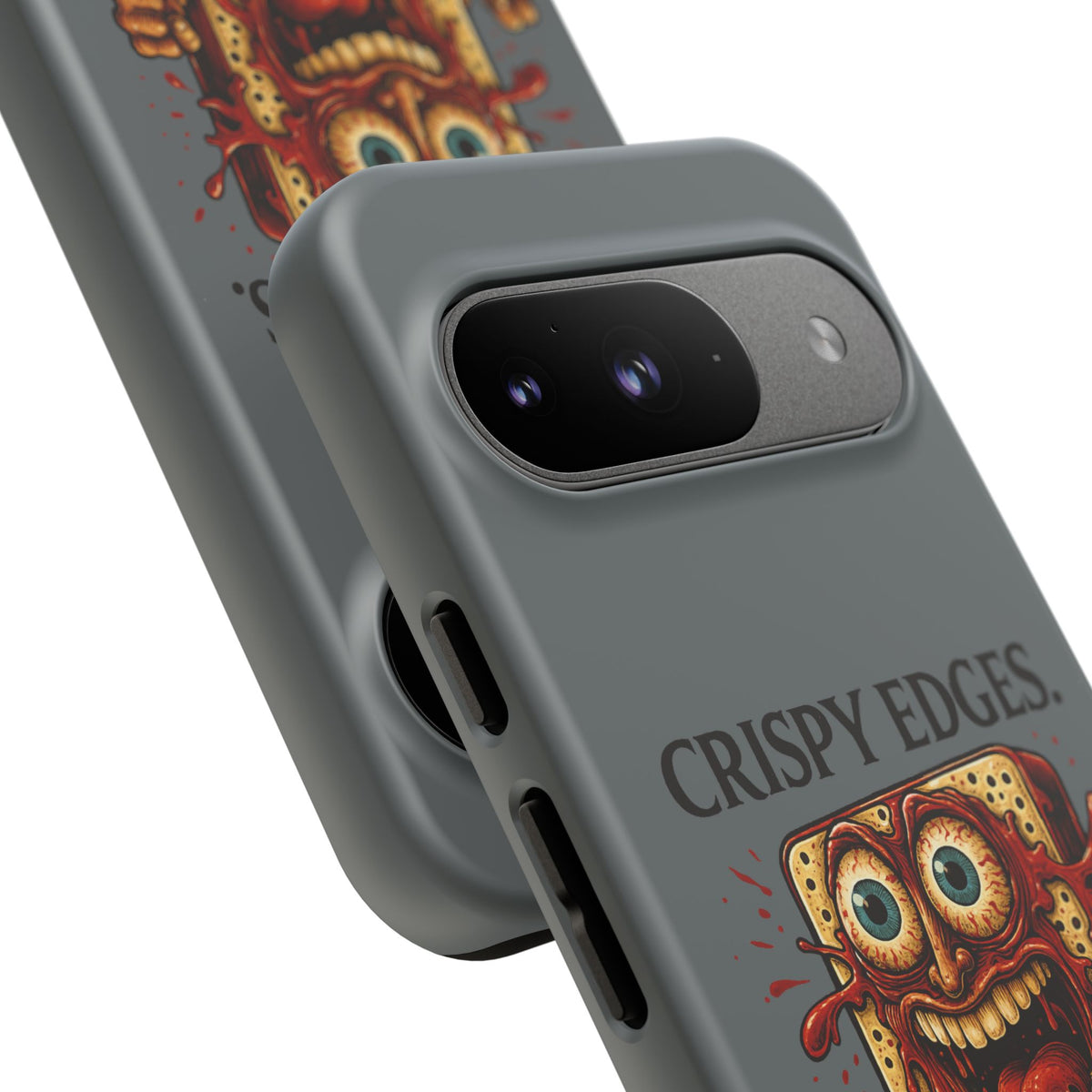 Phone Case — "Crispy Edges. Murder Center." Horror Toast Graphic