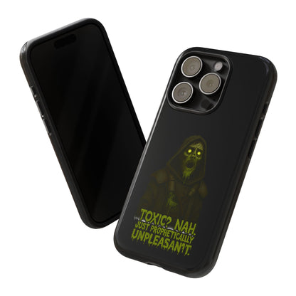 Phone Case — 'Toxic? Nah, Just Prophetically Unpleasant' Neon Grim Reaper Protective Cover