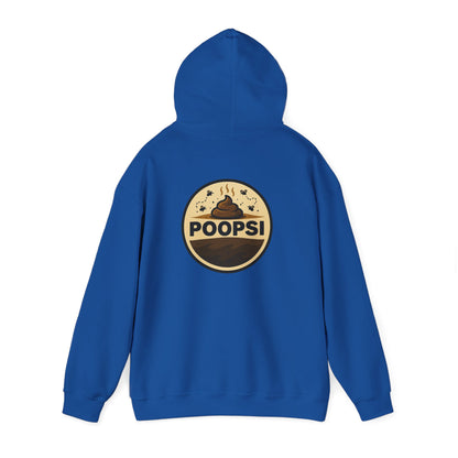 Funny 'POOPSI' Logo Hoodie — Retro Poop Emoji Graphic Pullover
