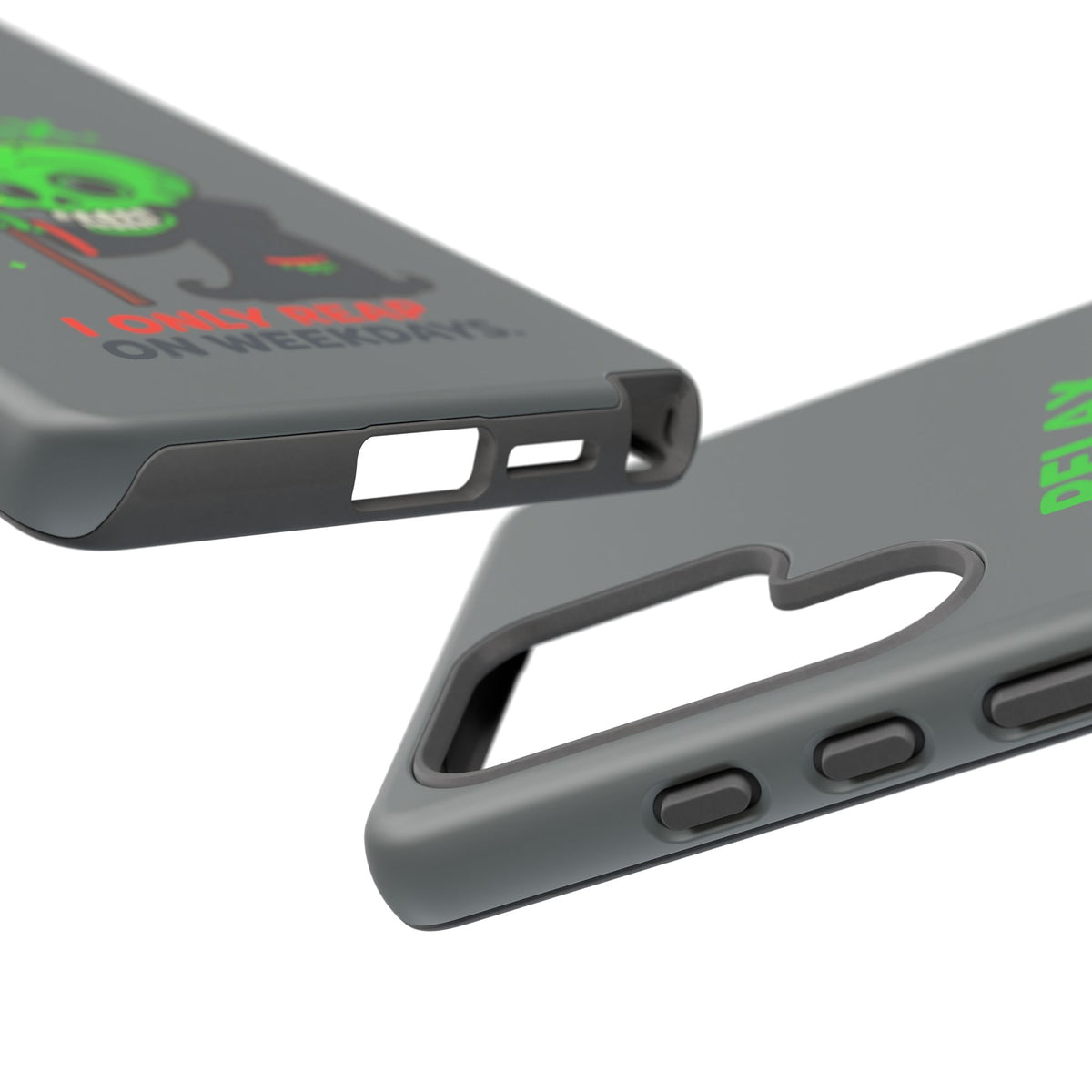 Phone Case — 'Relax. I Only Reap on Weekdays.' Cute Green Grim Reaper Protective Cover