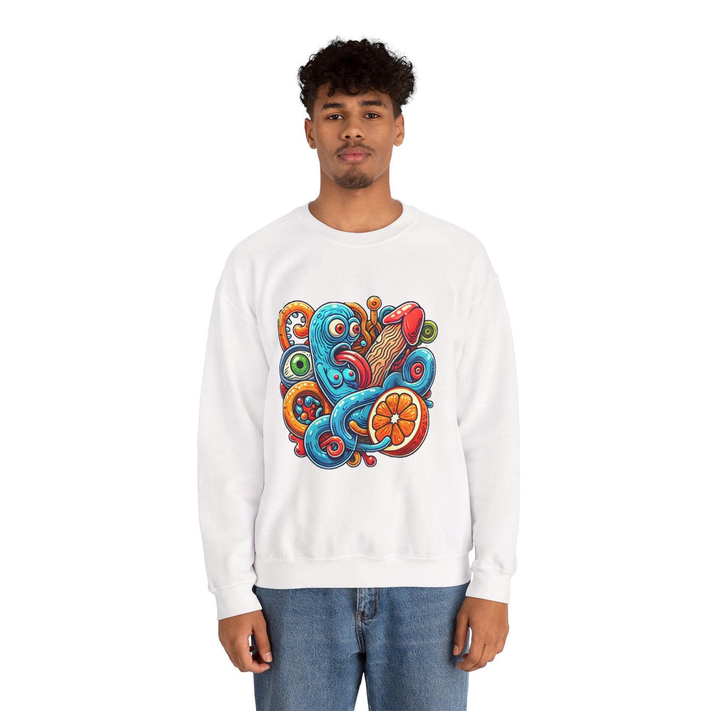 Psychedelic Tentacle Citrus Crewneck Sweatshirt