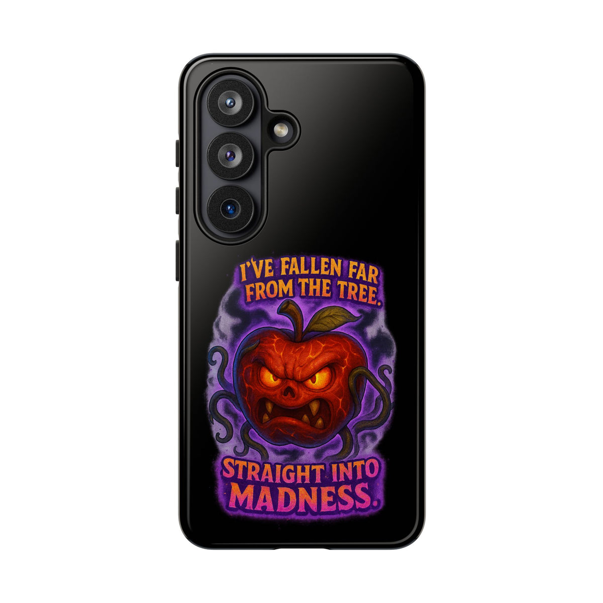 Phone Case — 'I've Fallen Far From the Tree, Straight Into Madness' Pumpkin Horror Design