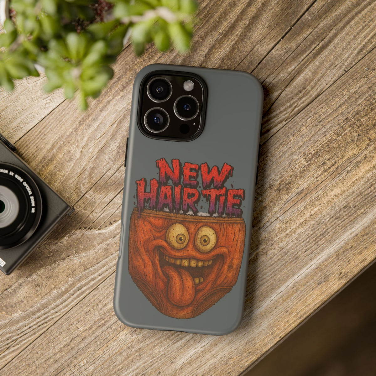 Phone Case — 'New Hairte' Funny Grinning Tongue-Out Monster Design