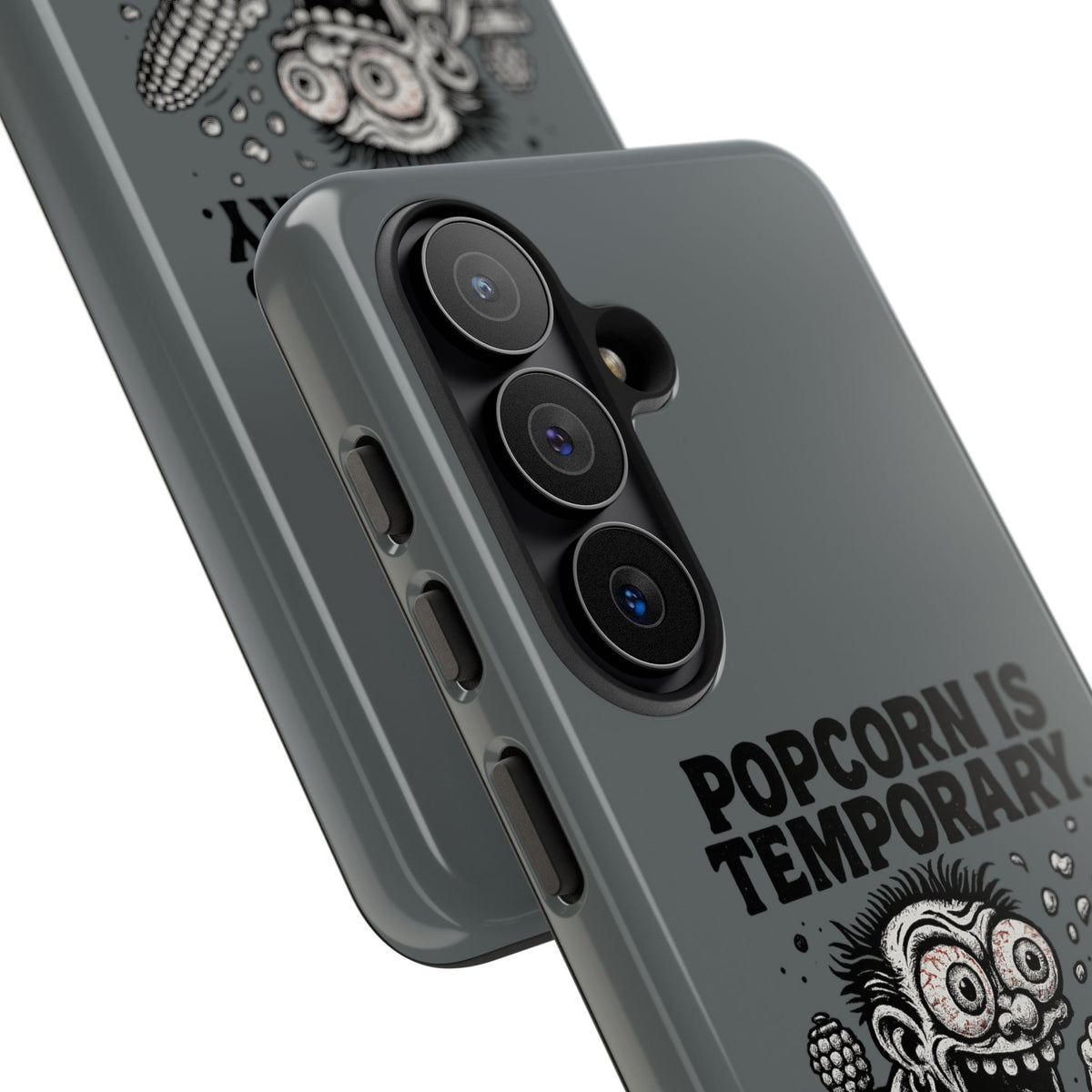 Phone Case — "Popcorn Is Temporary, Corn Is Eternal" Retro Zombie Corn Design