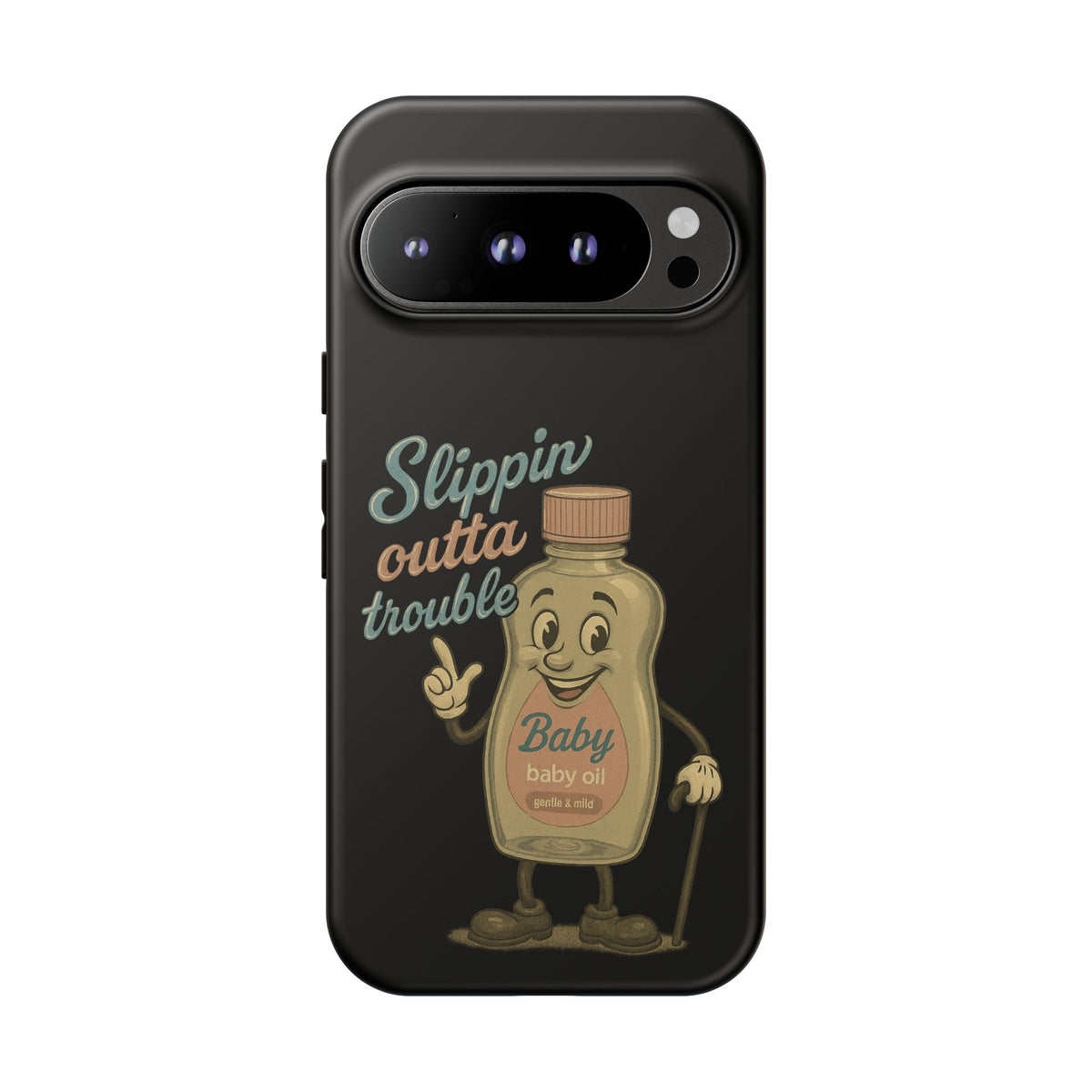 Phone Case — 'Slippin Outta Trouble' Retro Baby Oil Mascot