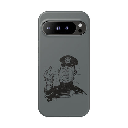 Vintage Cop Middle Finger Phone Case — Edgy Retro iPhone Protective Cover