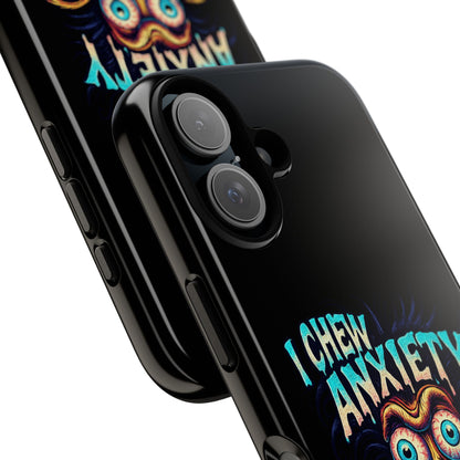 Phone Case — "I Chew Anxiety Like Bubblegum" Retro Monster Design