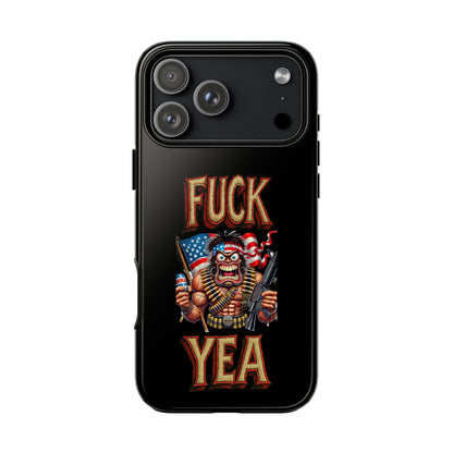 Phone Case — "FUCK YEA" Patriotic Skeleton Soldier Graphic