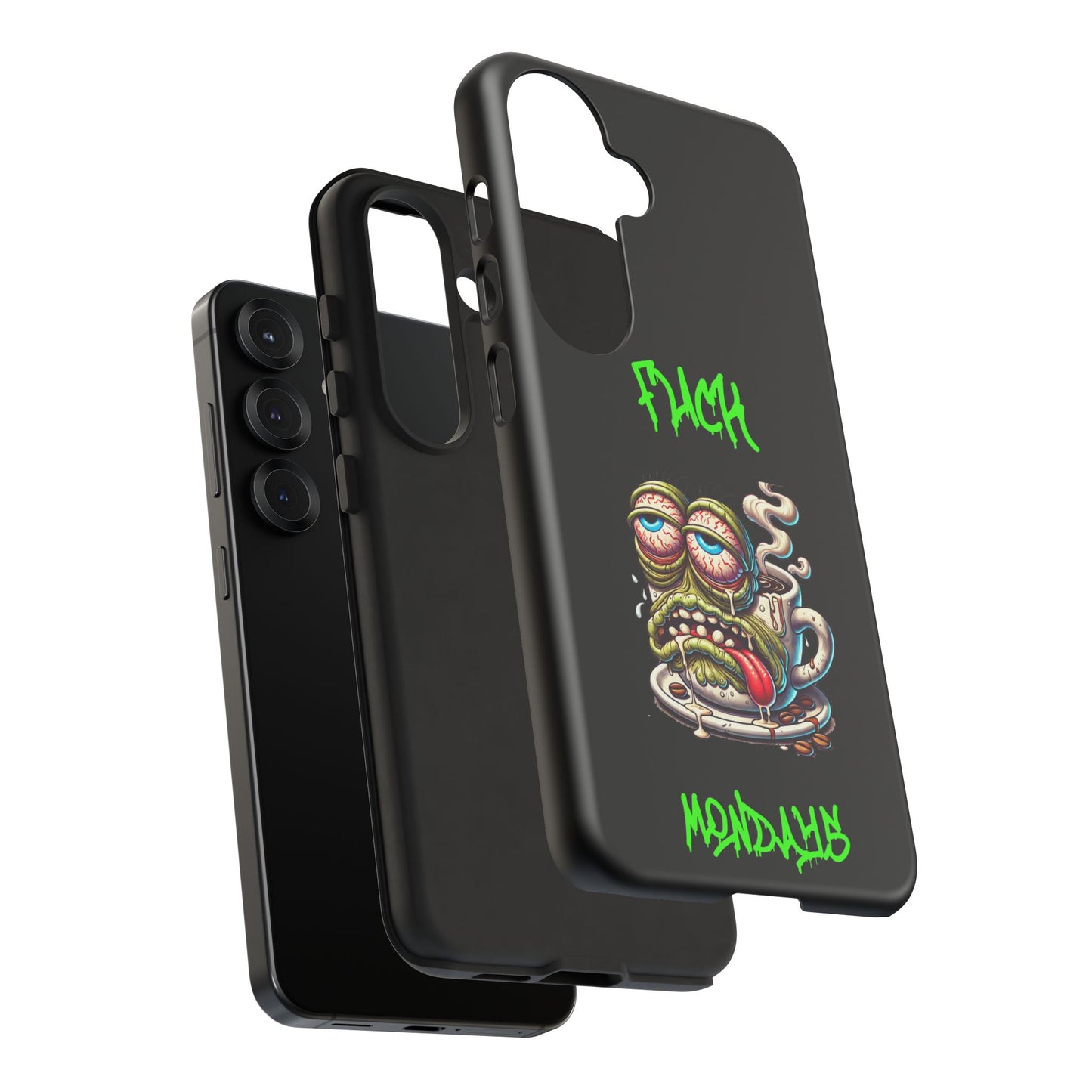 Phone Case — "F*** Monday" Grotesque Coffee Monster Shock Art