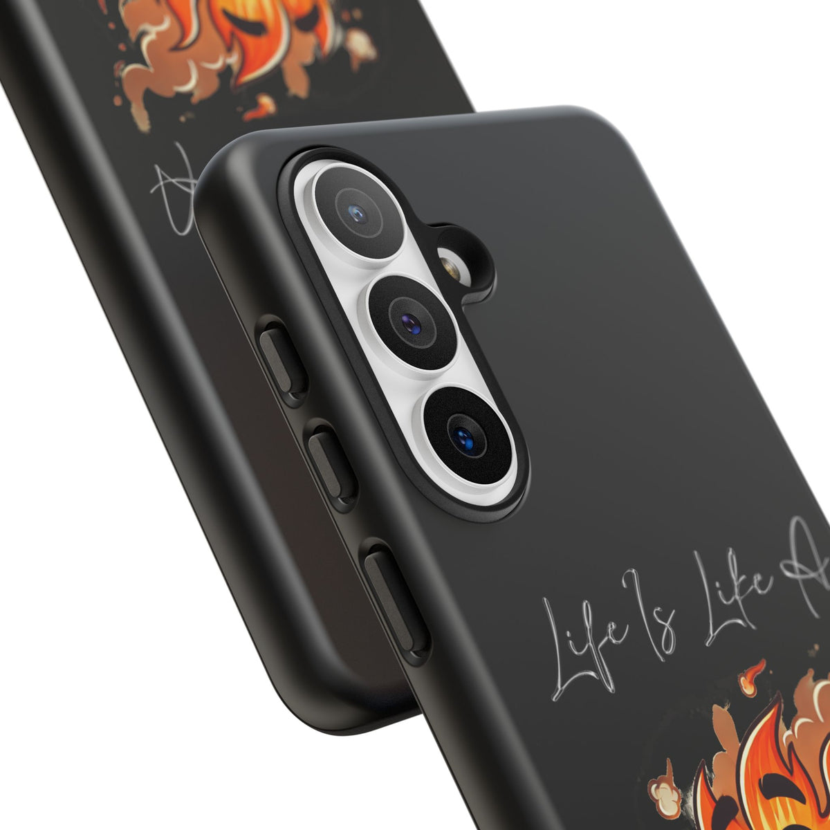 Cute Flaming Dumpster Phone Case — "Life Is Lit" Funny Burnout Phone Cover