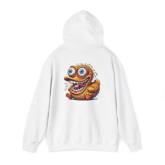 Hoodie — Whimsical Big-Eyed Monster Cartoon Back Print