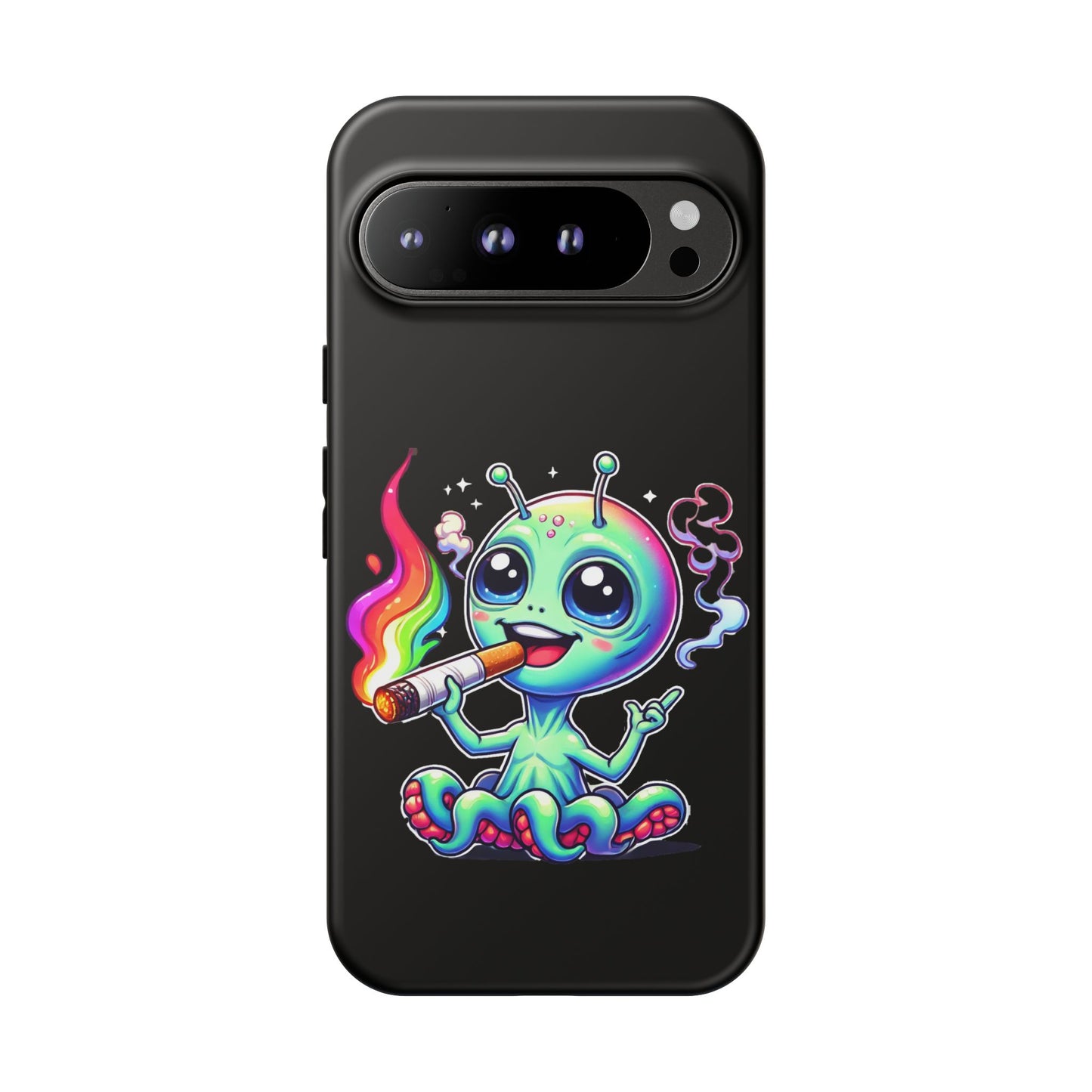 Alien Smoking Rainbow Joint Phone Case — Cute Psychedelic Cannabis iPhone Cover