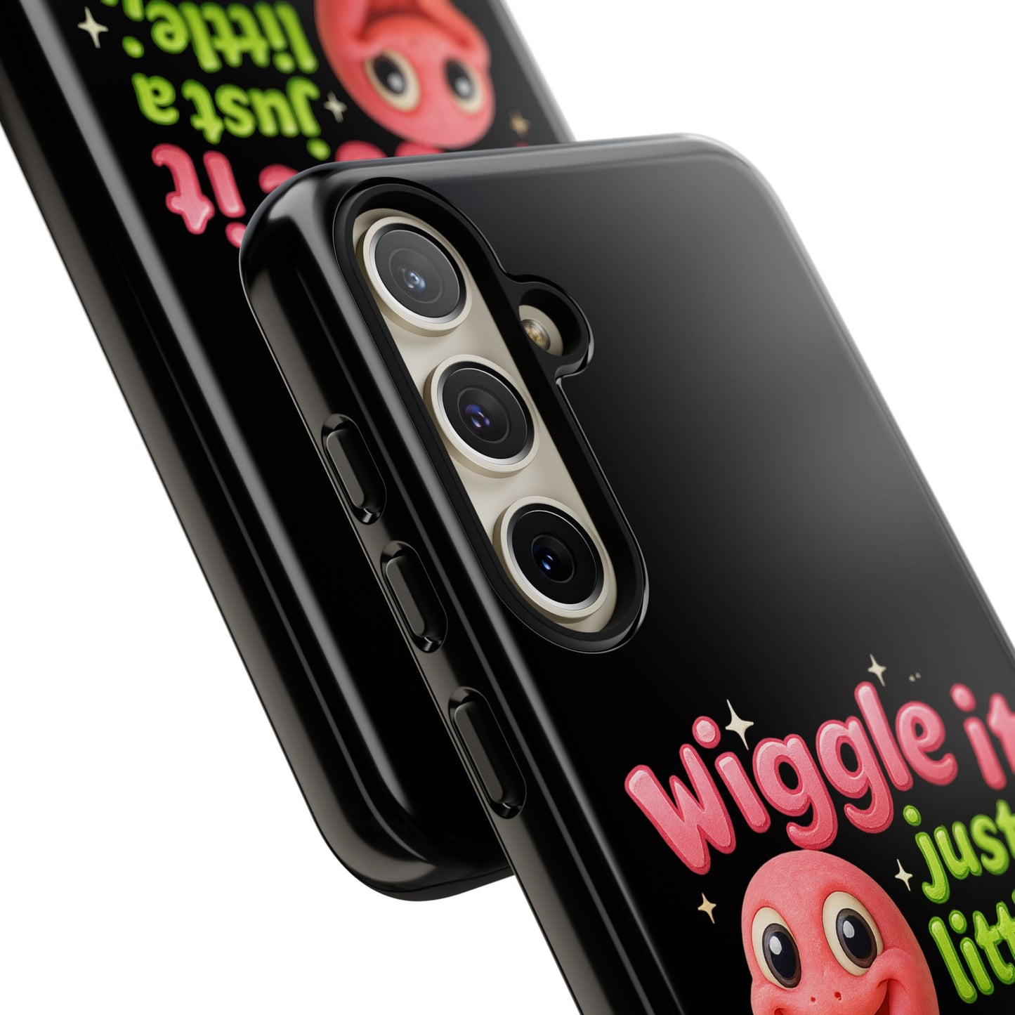 Wiggle It Worm Phone Case — Cute Pink & Green Cartoon iPhone Cover