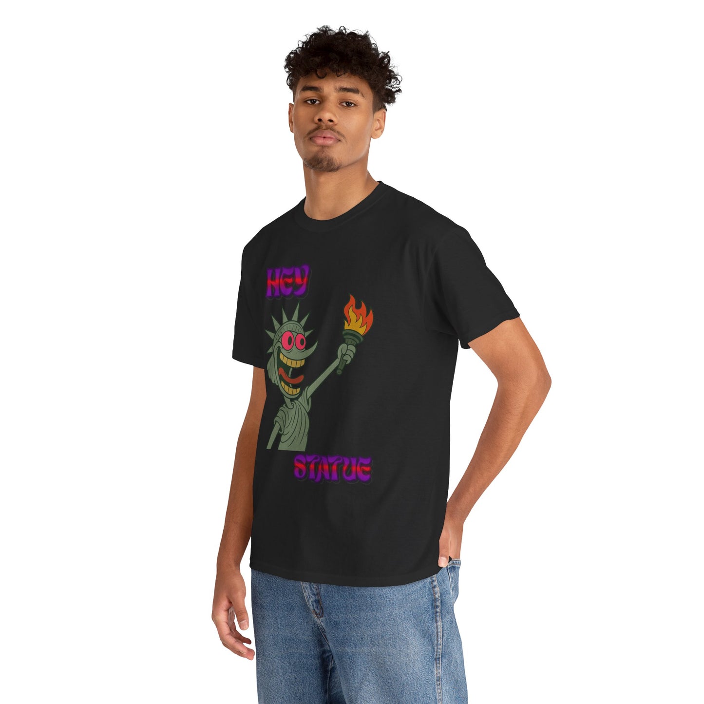 Funny Statue of Liberty Tee, Unisex Cotton T-Shirt, Gift for Friends, Summer