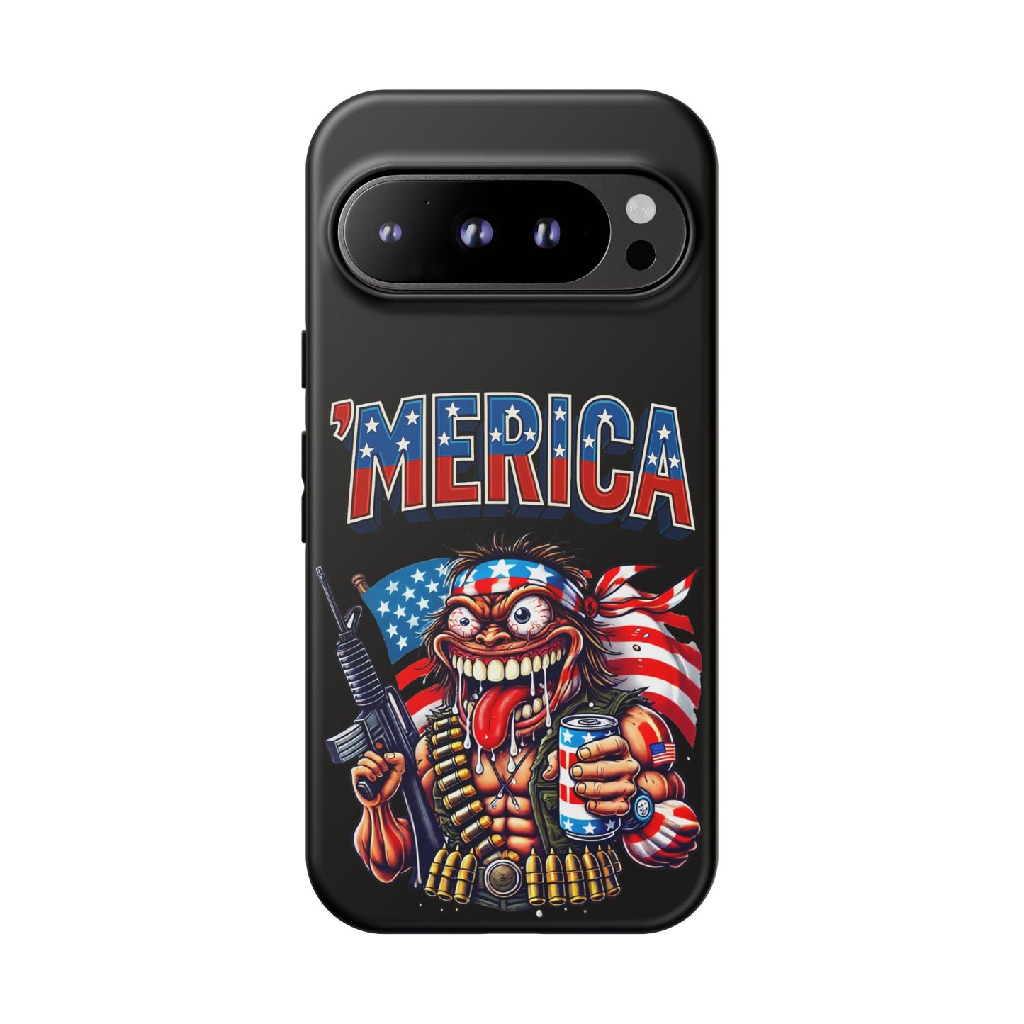 'MERICA Patriotic Phone Case — American Flag Madman Design