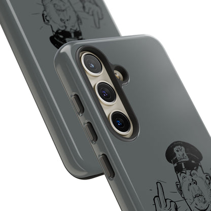 Vintage Cop Middle Finger Phone Case — Edgy Retro iPhone Protective Cover