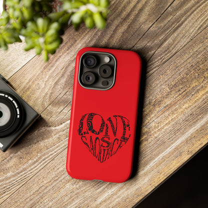 Red 'Love Justice' Heart Phone Case — Protective iPhone Cover, Valentine’s Gift