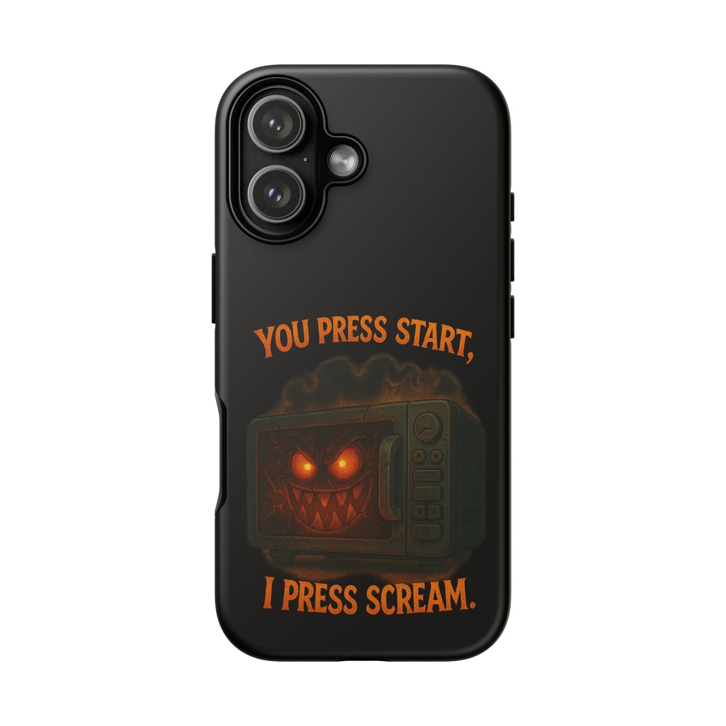Phone Case — "You Press Start, I Press Scream" Spooky Retro Game Controller Design