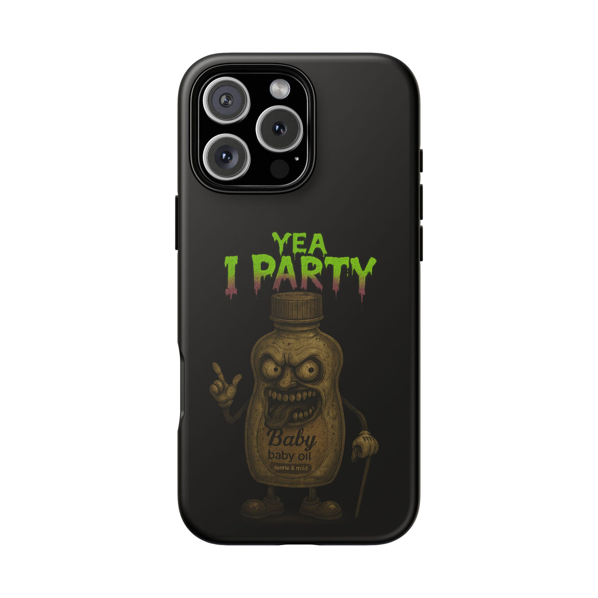 Phone Case — 'Yea I Party' Creepy Baby Bottle Graphic