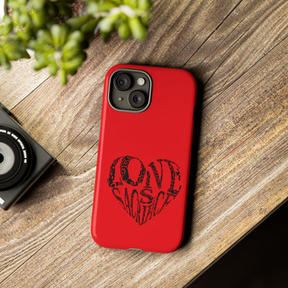 Red 'Love Justice' Heart Phone Case — Protective iPhone Cover, Valentine’s Gift