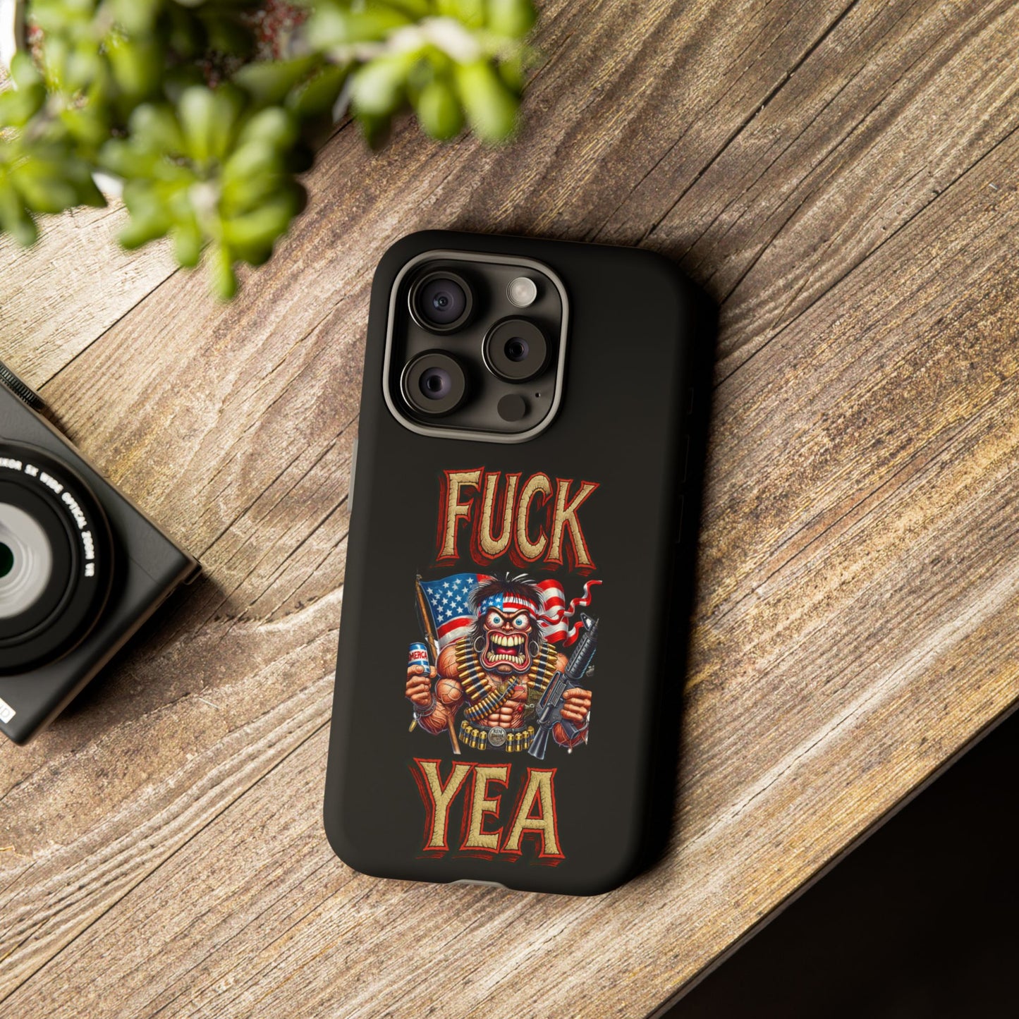 Phone Case — "FUCK YEA" Patriotic Skeleton Soldier Graphic