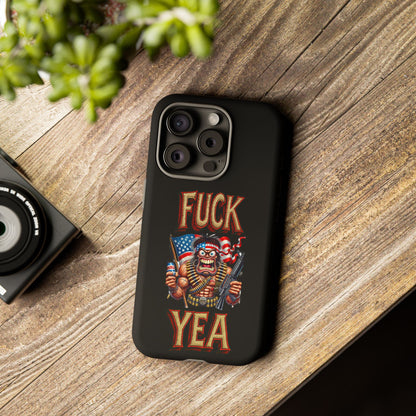 Phone Case — "FUCK YEA" Patriotic Skeleton Soldier Graphic