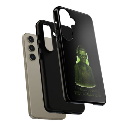 Spooky Green Ghost Phone Case — "I Baked Cookies, They Scream Now" Horror iPhone Cover