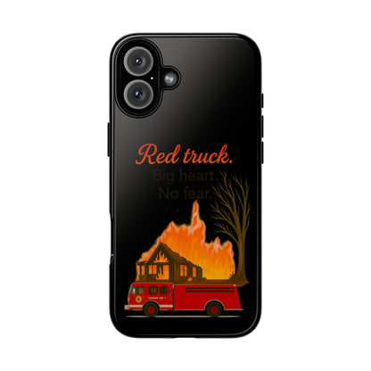 Phone Case — 'Red truck' Fire Truck Design, Vintage Firefighter Gift