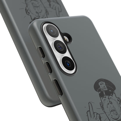 Vintage Cop Middle Finger Phone Case — Edgy Retro iPhone Protective Cover