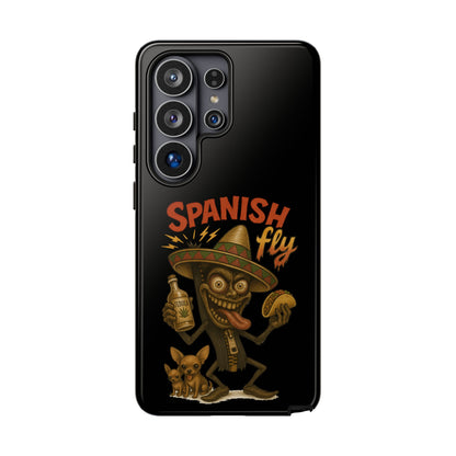 Spanish Fly Tough Phone Case — Retro Skull Sombrero Design