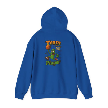 Basketball Pickle Player Hoodie — Funny Sports Cartoon Hoodie for Fans & Players