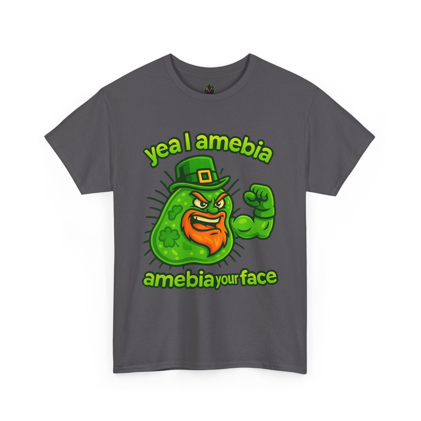 Amebia Your Face St. Patrick's Day T-Shirt — Funny Leprechaun Germ Graphic Tee