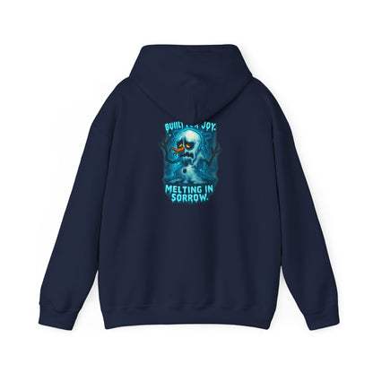 Melting in Sorrow Hoodie — Blue Melting Skull Graphic Pullover