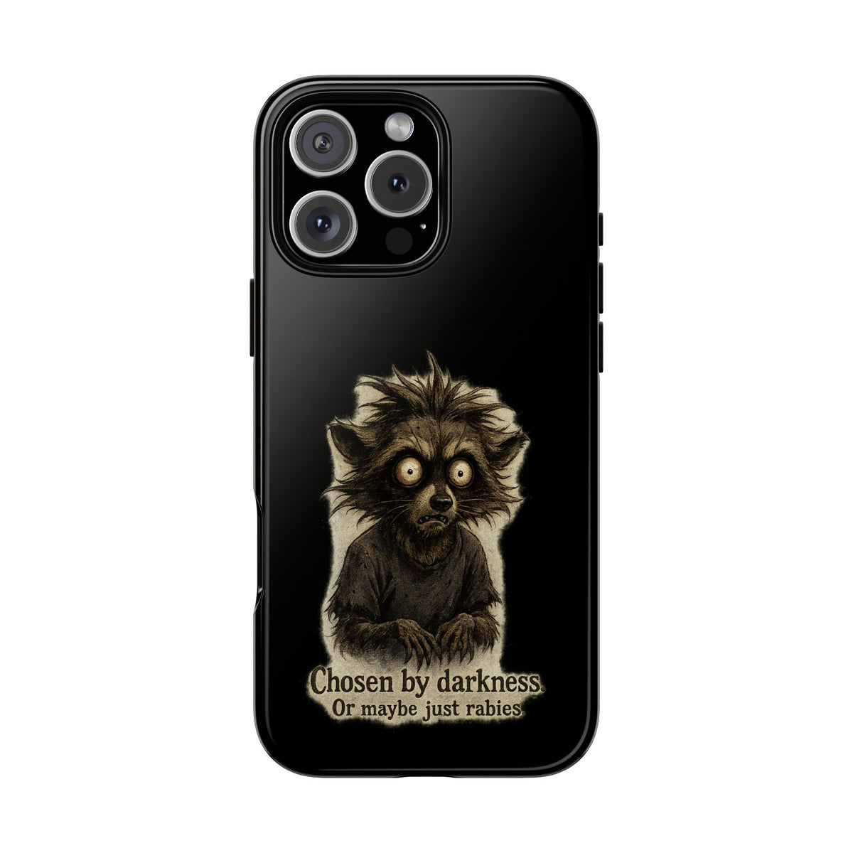 Phone Case — "Chosen by Darkness (Or Maybe Just Rabies)" Cute Creepy Lemur Design