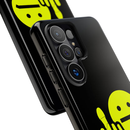 Phone Case — Neon Middle Finger Emoji Graphic