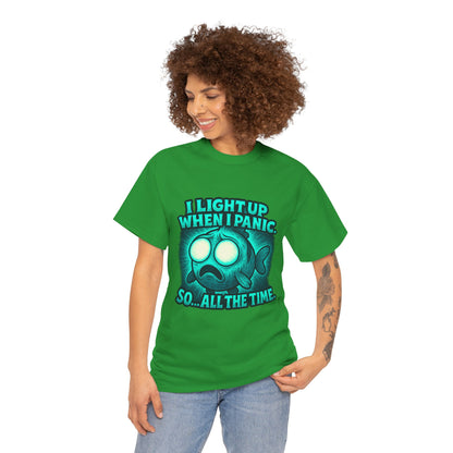 Glowing Panic Fish Tee | I Light Up When I Panic Graphic T-Shirt