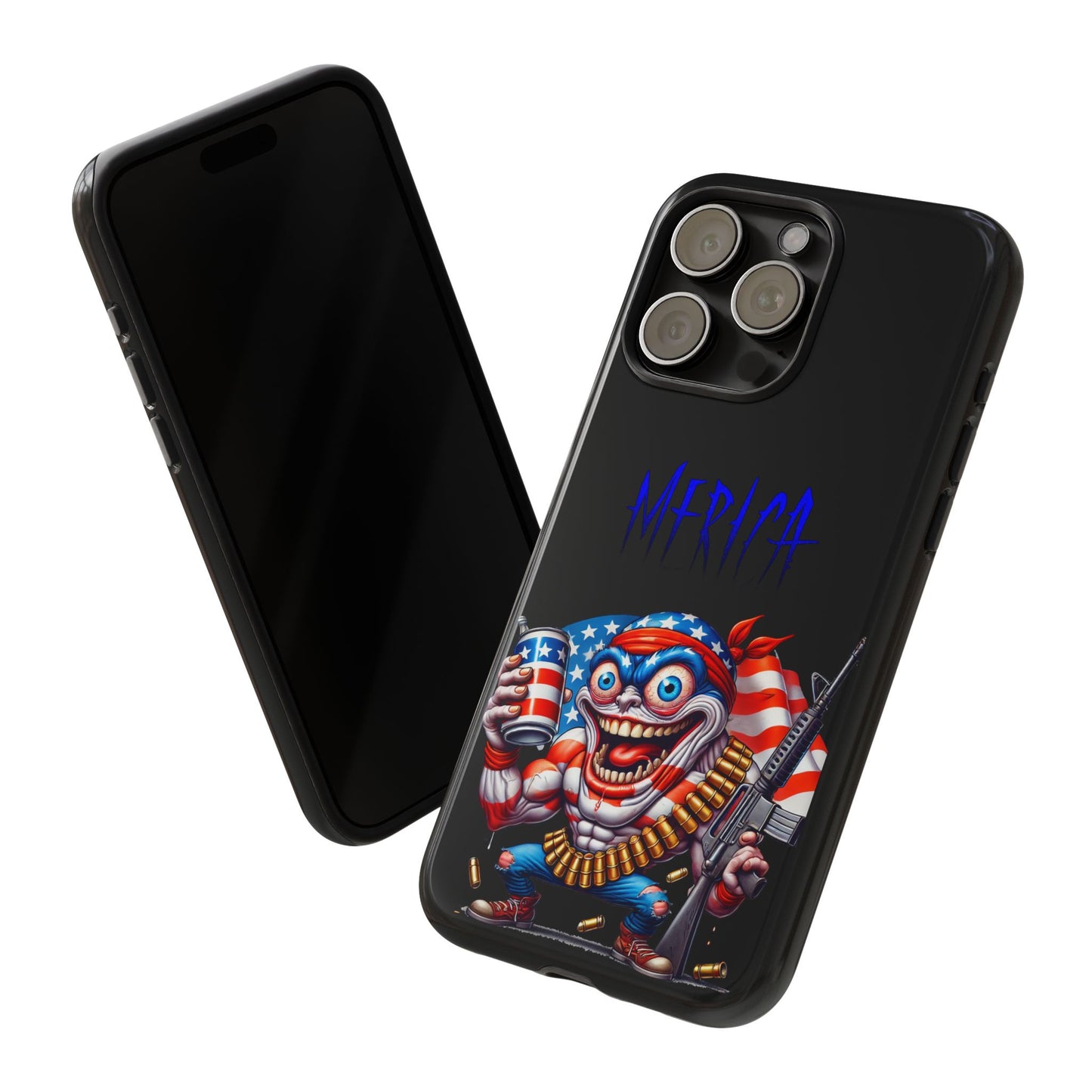 Phone Case — Patriotic 'Merica Clown with Flag, Beer & Rifle