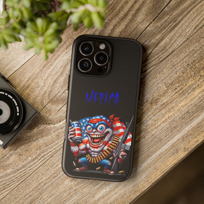 Phone Case — Patriotic 'Merica Clown with Flag, Beer & Rifle