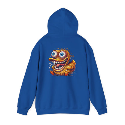 Hoodie — Whimsical Big-Eyed Monster Cartoon Back Print